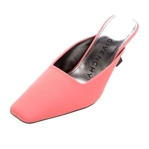 GIVENCHY Look Book Square Toe Heel Mules Pump White Eur 39